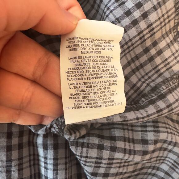 Wrangler Men’s Pearl Snap Plaid Western Short Sleeve Shirt Size XXL Black Gray - Picture 6 of 6